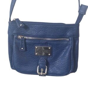 Kenneth Cole Reaction Navy Blue vegan leather Crossbody Bag purse